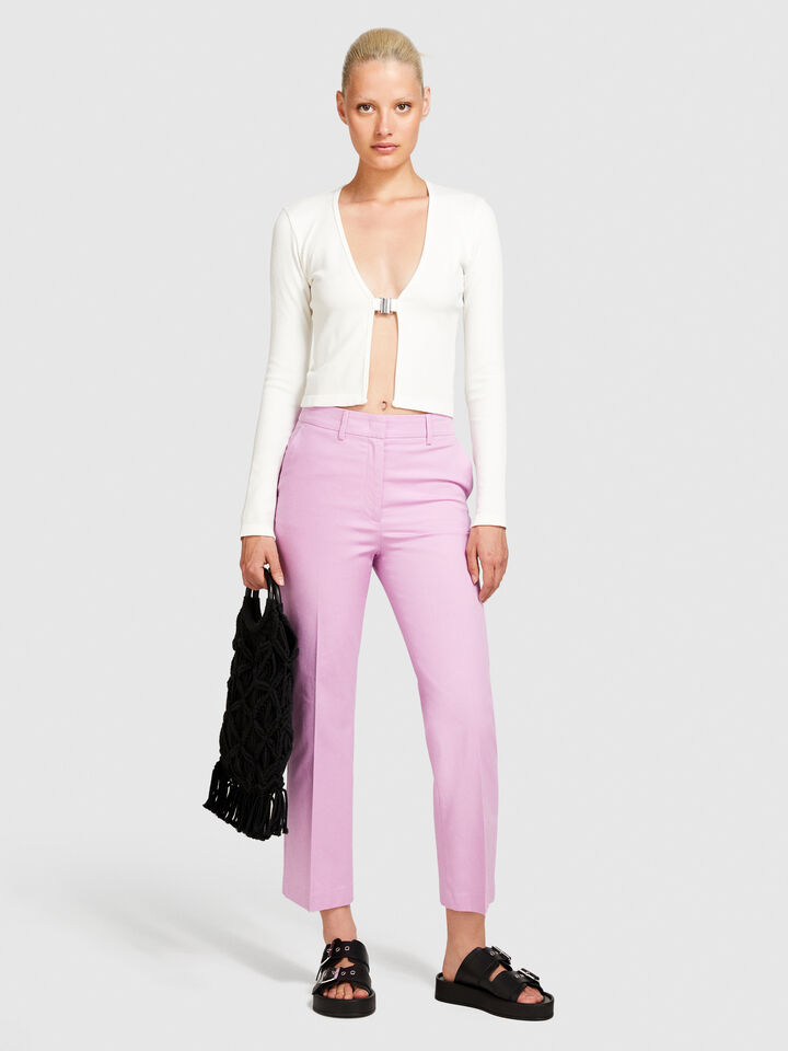 High-waisted trousers - women's high-waisted trousers - Soft Pink | Sisley image number 1